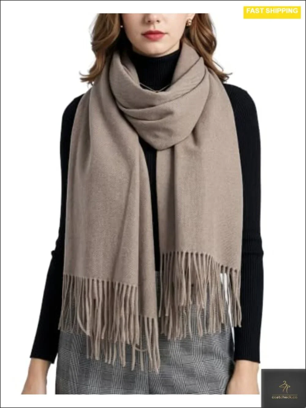Warm Cashmere-Feel Pashmina Shawl Wrap Scarf for Women Oversized Winter Travel